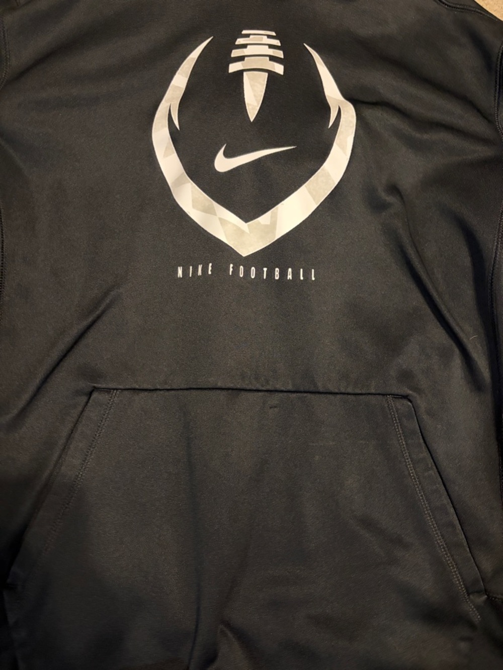Nike Black Hoodie with Silver Football Graphic